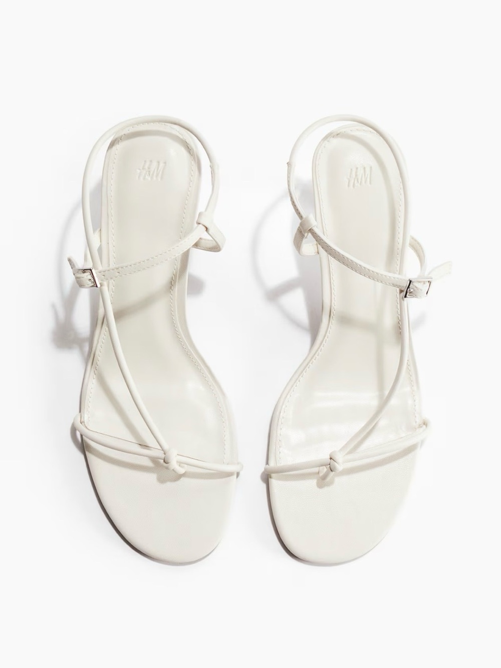 H&M Cream Strappy Knot Sandals for Women